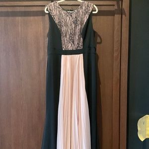 Black and light pink long dress/gown - size 16